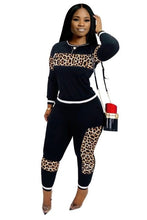 Load image into Gallery viewer, Two Piece Set Top and Pants Matching Set Leopard Sets