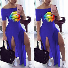 Load image into Gallery viewer, Sexy Lip Print Maxi Dress
