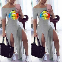 Load image into Gallery viewer, Sexy Lip Print Maxi Dress