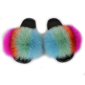 Fur Slides And Transparent Jelly Purses