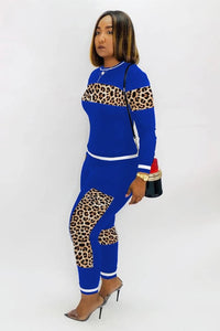 Two Piece Set Top and Pants Matching Set Leopard Sets